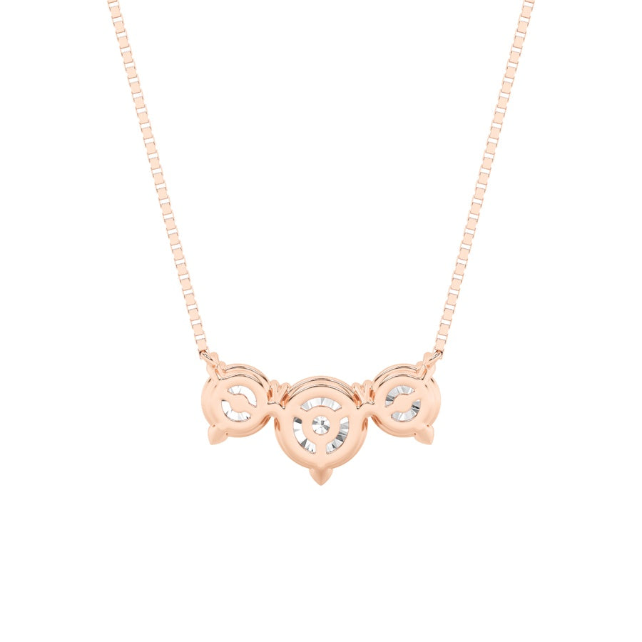2Cttw Round Shaped Lab Grown Diamond (F/VS) ThreeStone Necklace in 14K Gold
