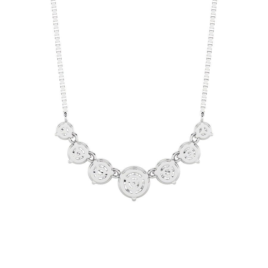 4.5Cttw Round Shaped Lab Grown Diamond (F/VS) Seven Stone Necklace in 14K Gold