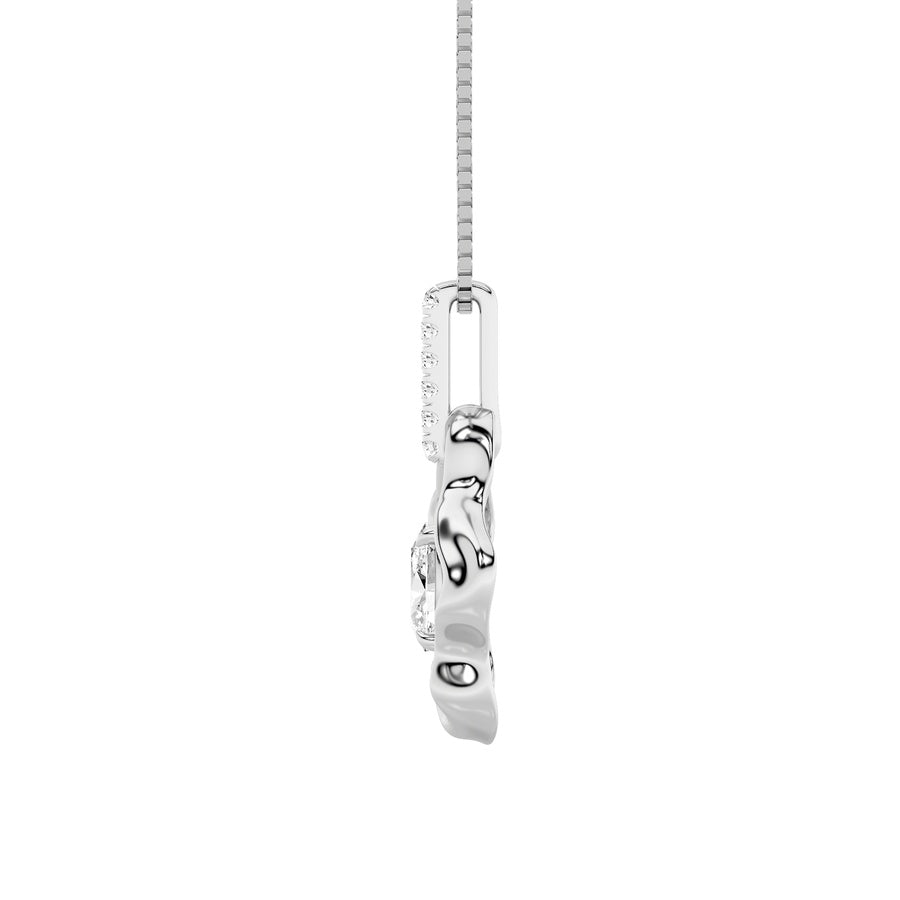 1Cttw Oval Shaped Lab Grown Diamond (F/VS) OrganicDesign Solitaire Pendant in 14K Gold