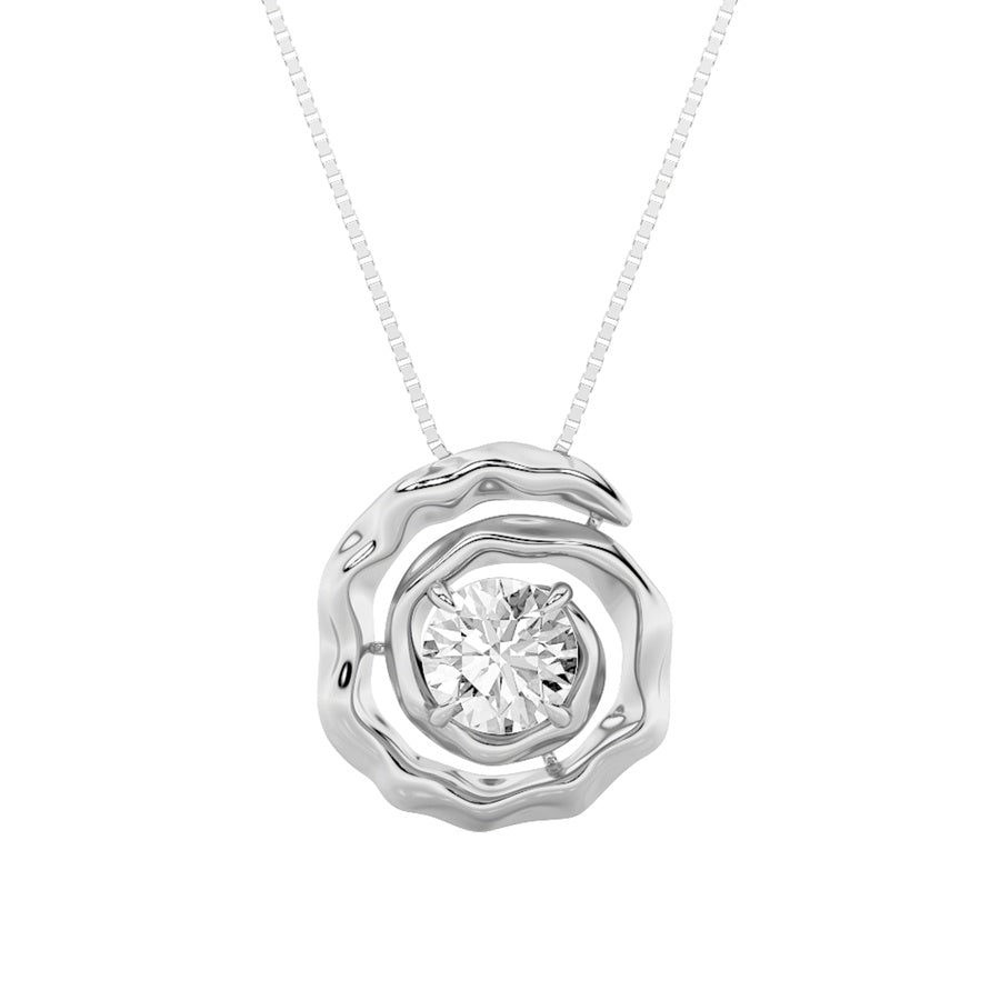 Round Shape Organic Design Solitaire Pendant lab grown diamond