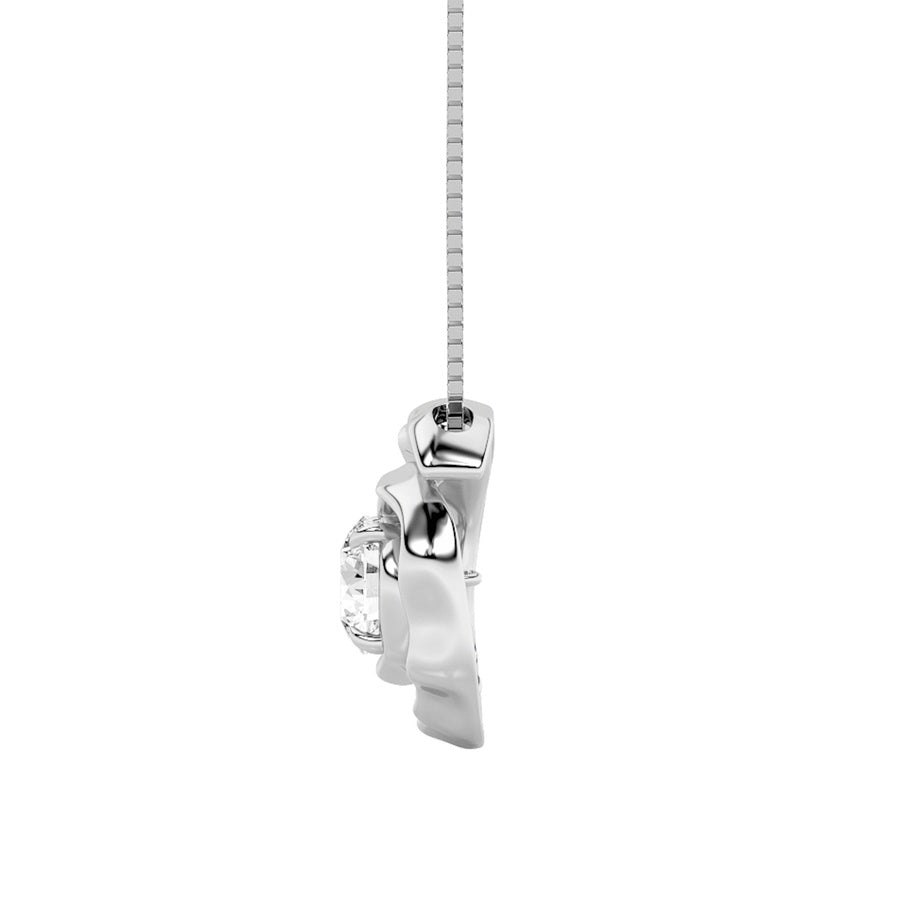 Round Shape Organic Design Solitaire Pendant lab grown diamond