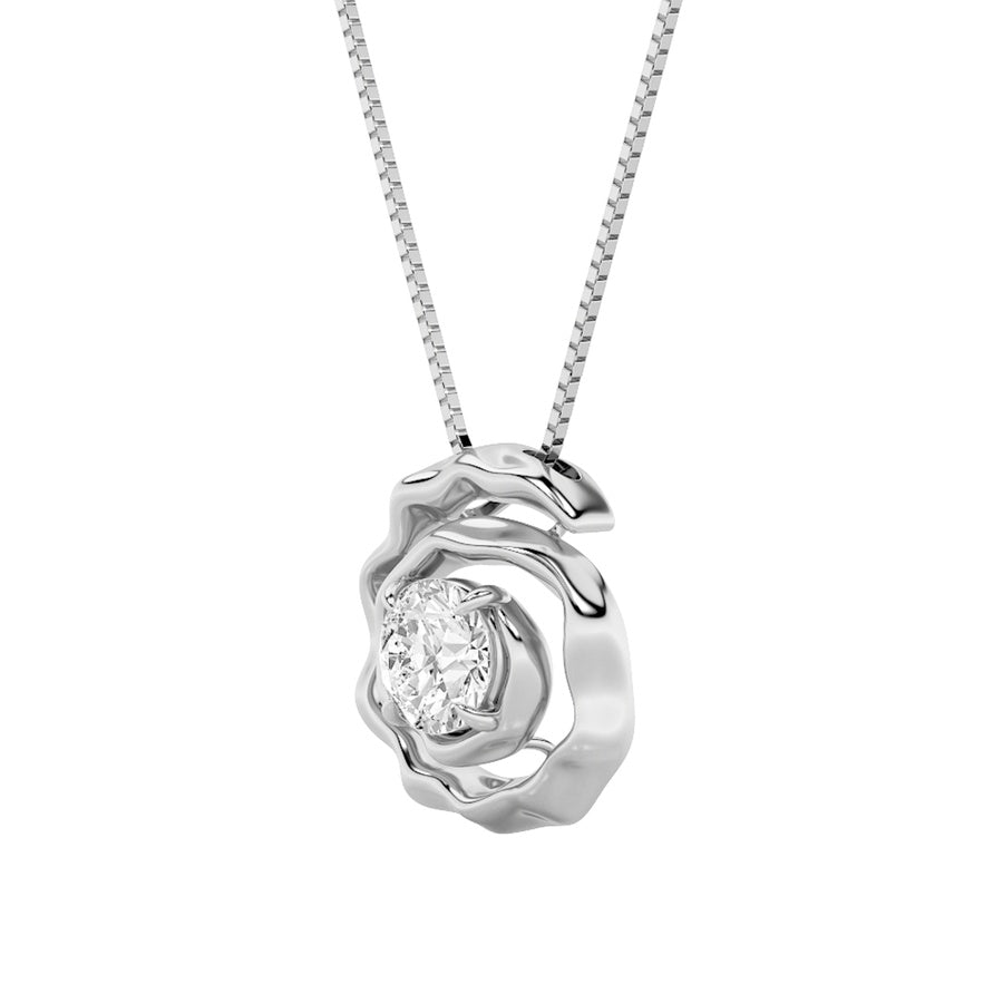 Round Shape Organic Design Solitaire Pendant lab grown diamond