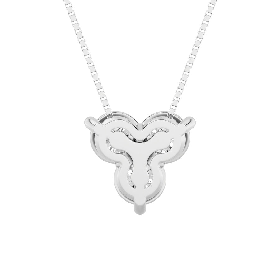 1Cttw Round Shaped Lab Grown Diamond (F/VS) ThreeStone Pendant in 14K Gold