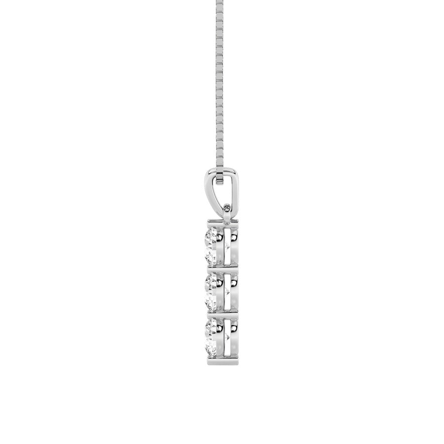Round Shape Three Stone Pendant lab grown diamond