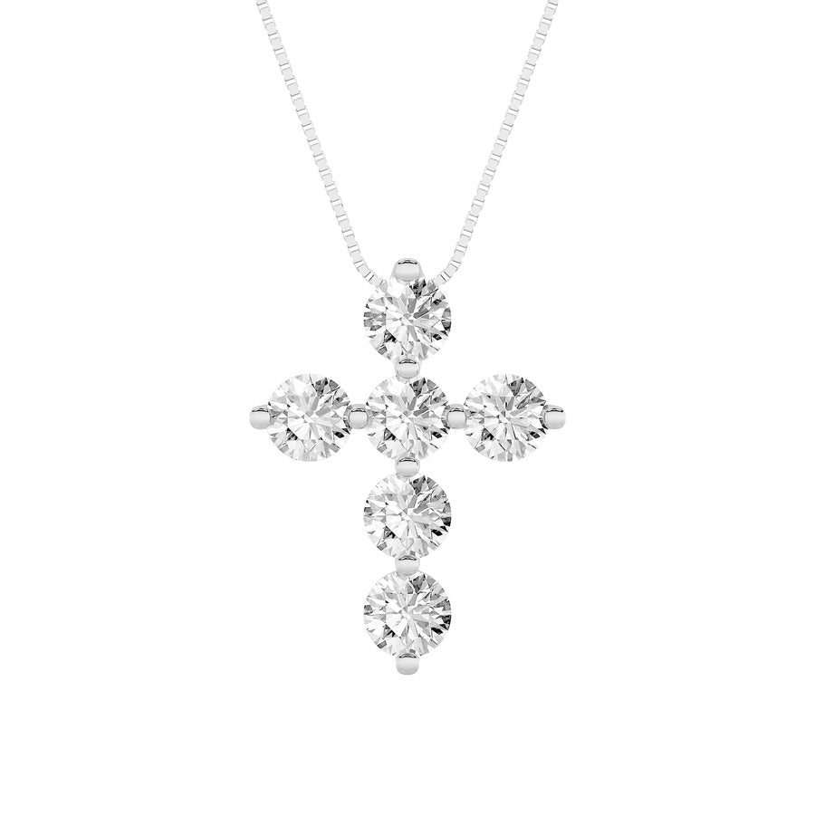 Round Shape Cross Pendant lab grown diamond