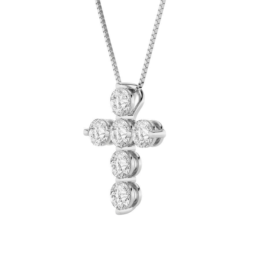Round Shape Cross Pendant lab grown diamond