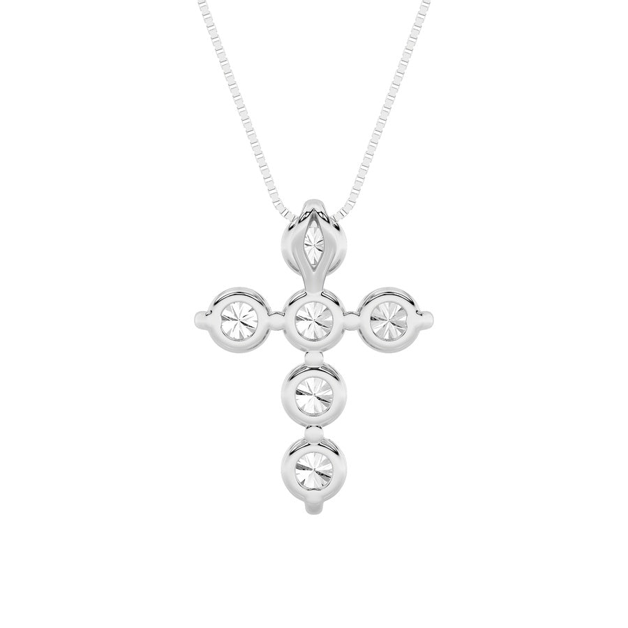 Round Shape Cross Pendant lab grown diamond
