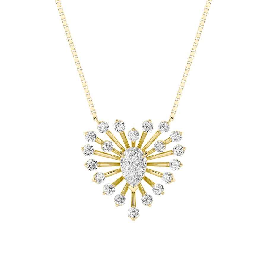 1.5Cttw Pear Shaped Lab Grown Diamond (F/VS) Astralis Necklace in 14K Gold