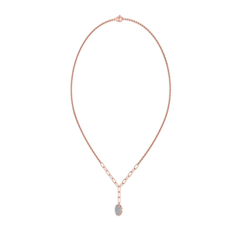 1.5Cttw Oval Shaped Lab Grown Diamond (F/VS) Solitaire Necklace in 14K Gold