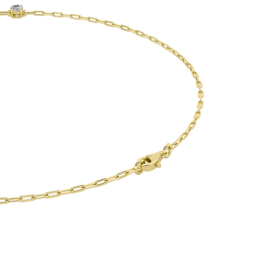 4Cttw Emerald, Pear, Oval and Round Shaped Lab Grown Diamond (F/VS) Station Necklace in 14K Gold