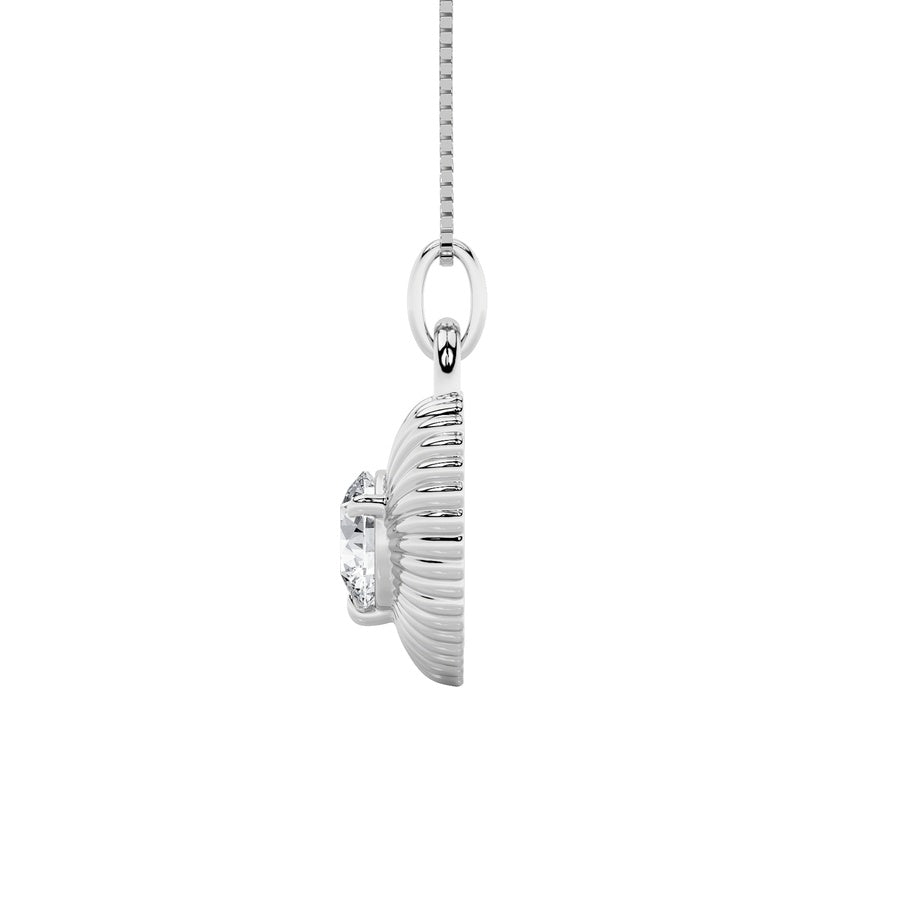 1.5Cttw Round Shaped Lab Grown Diamond (F/VS) Heart Shaped Pendant in 14K Gold