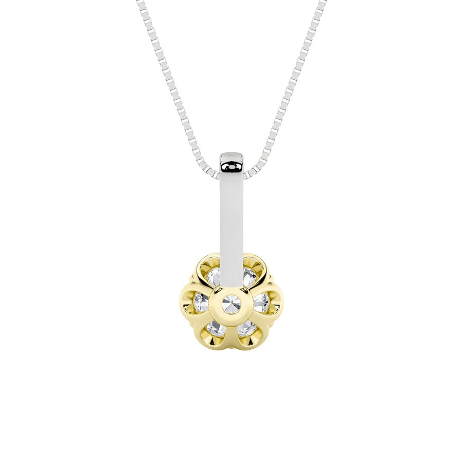 1.5Cttw Round Shaped Lab Grown Diamond (F/VS) TwoTone  Pendant in 14K Gold