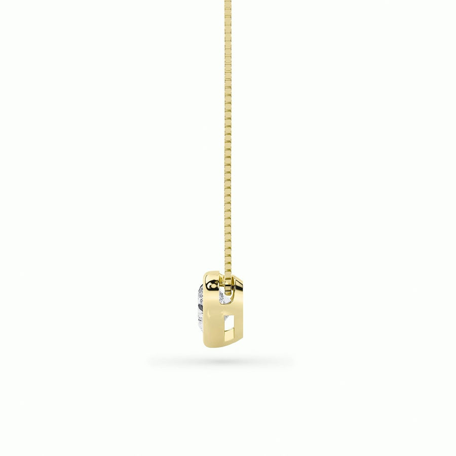Heart Shape Bezel Set Solitaire Pendant lab grown diamond
