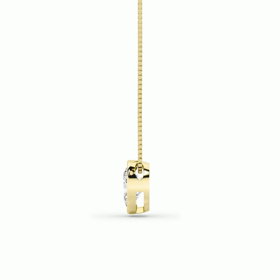 Oval Shape Bezel Set Solitaire Pendant lab grown diamond