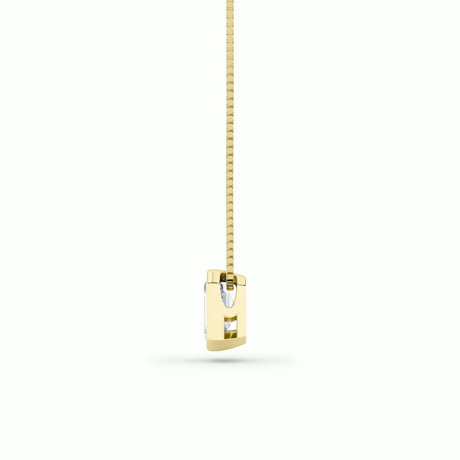Radiant Shape Bezel Set Solitaire Pendant lab grown diamond