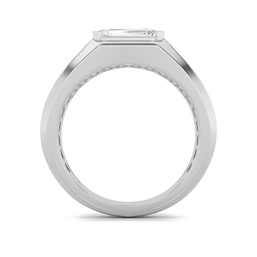 Emerald Shape Mens Ring lab grown diamond