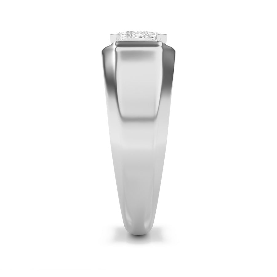 Emerald Shape Mens Ring lab grown diamond