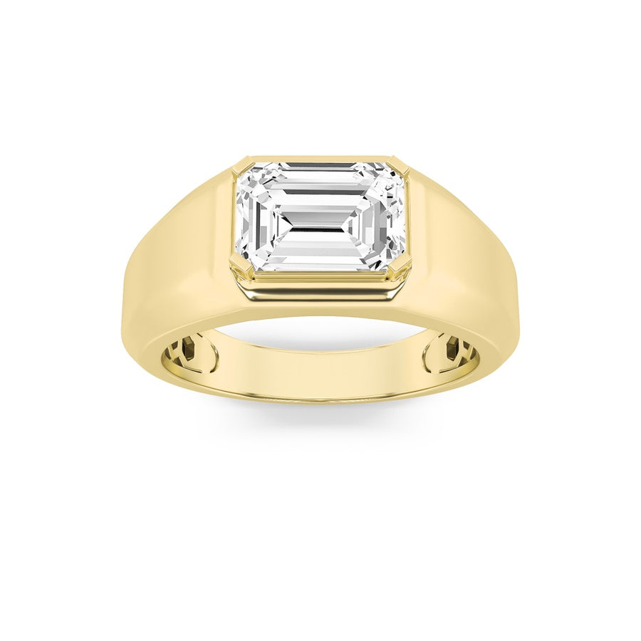 Emerald Shape Mens Ring lab grown diamond