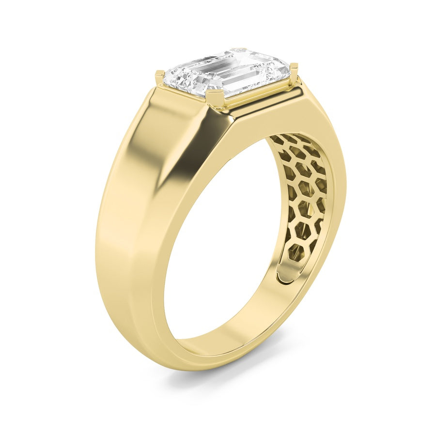 Emerald Shape Mens Ring lab grown diamond