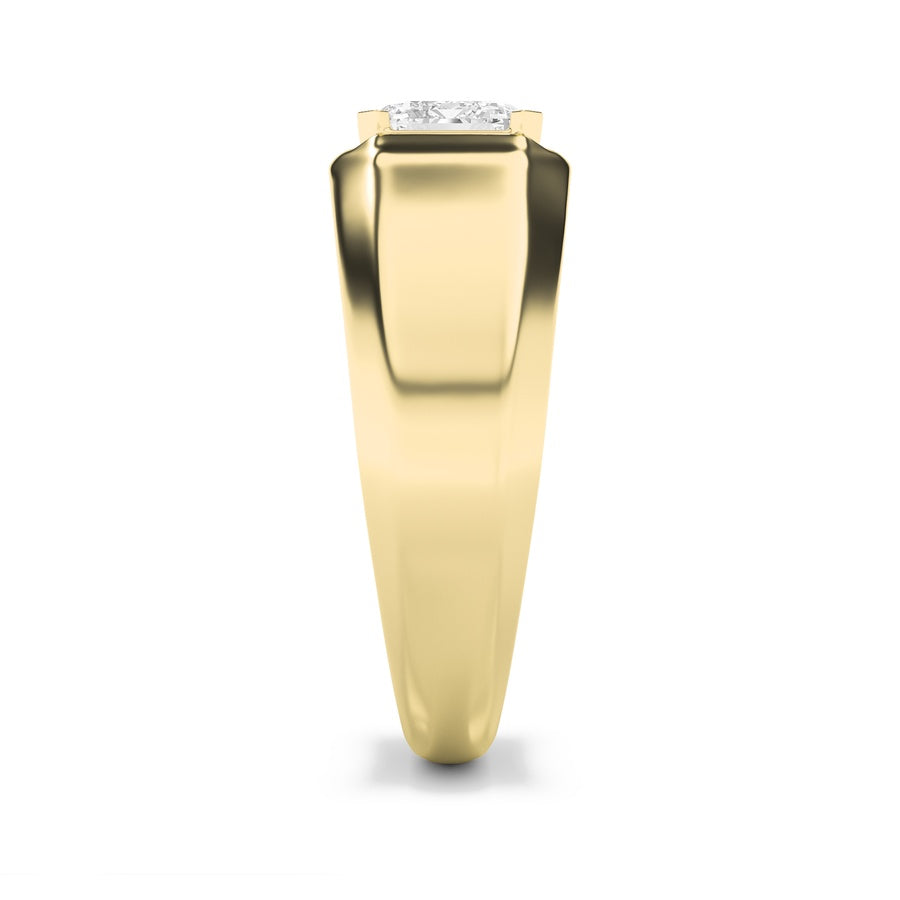 Emerald Shape Mens Ring lab grown diamond