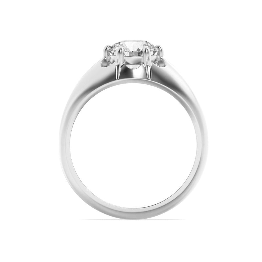 2Cttw Round Shaped Lab Grown Diamond (F/VS) Mens Ring in 14K Gold