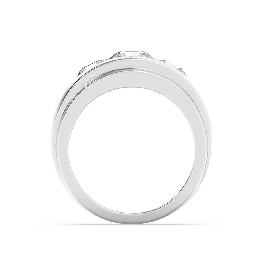 3Cttw Round Shaped Lab Grown Diamond (G/VS) Mens Ring in 14K Gold