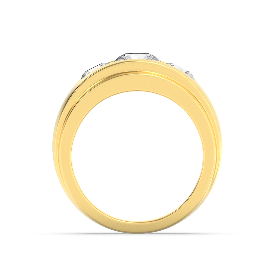 3Cttw Round Shaped Lab Grown Diamond (G/VS) Mens Ring in 14K Gold