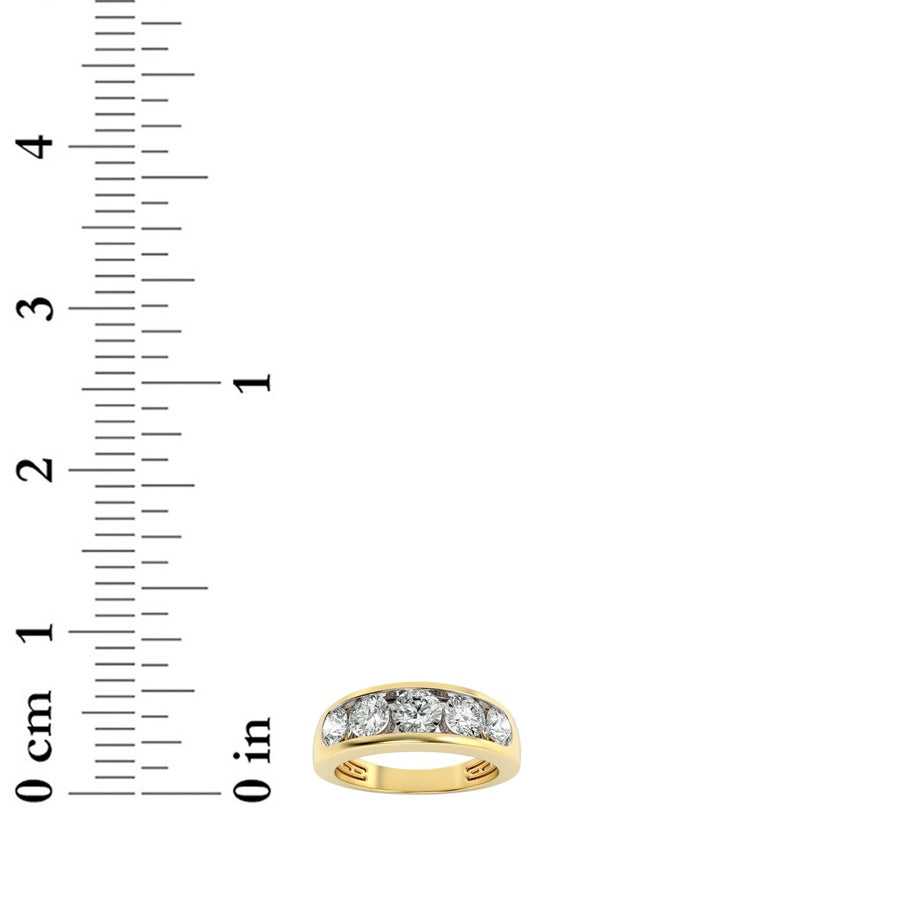2Cttw Round Shaped Lab Grown Diamond (F/VS) Mens Ring in 14K Gold