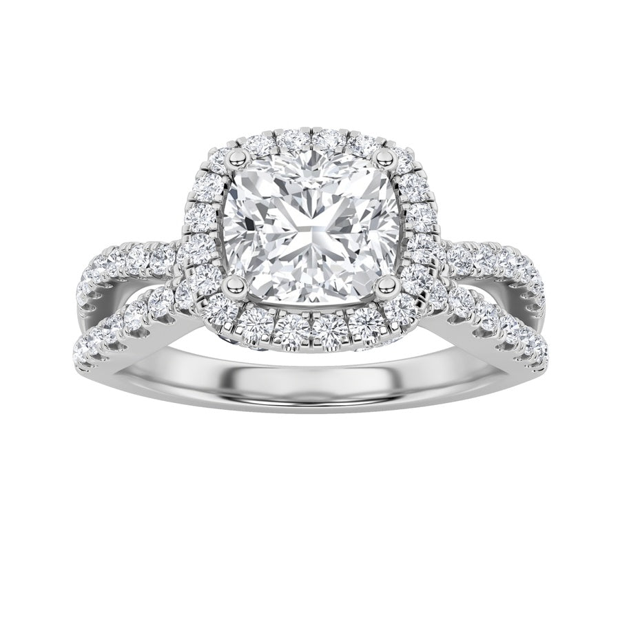 2Cttw Elongated Cushion Shaped Lab Grown Diamond (F/VS) Ring in 14K Gold