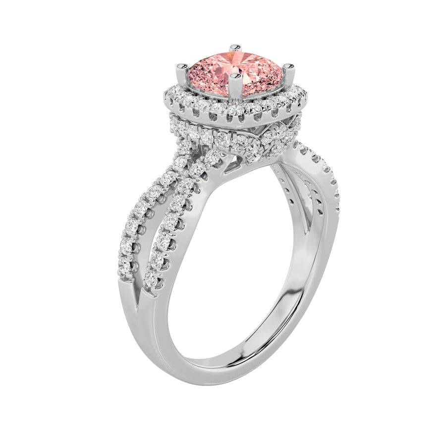 2Cttw Elongated Cushion Shaped Lab Grown Diamond (F/VS) Ring in 14K Gold