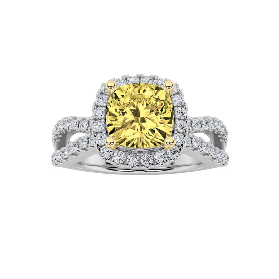 2.25Cttw Elongated Cushion Shaped Lab Grown Diamond (F/VS) Ring in 14K Gold