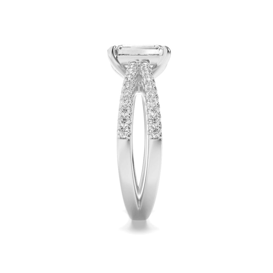 2Cttw Radiant Shaped Lab Grown Diamond (F/VS) Engagement Ring in 14K Gold
