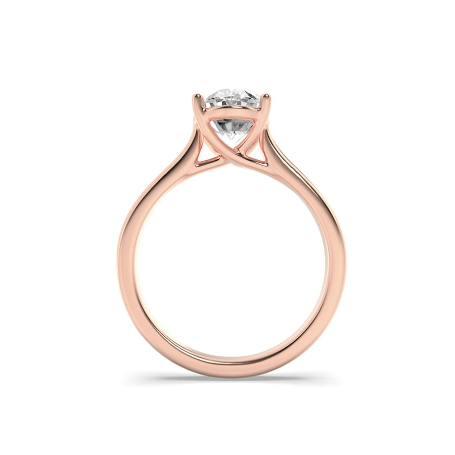 Oval Shape Plain Cathedral Trellis Shank Solitaire Engagement Ring lab grown diamond