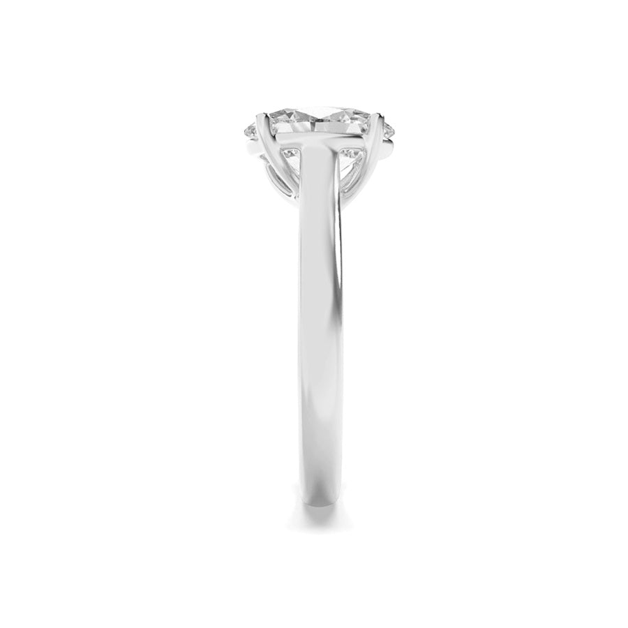 Oval Shape Plain Cathedral Trellis Shank Solitaire Engagement Ring lab grown diamond