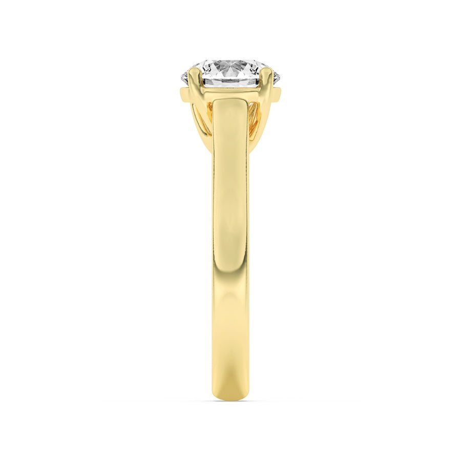 2Cttw Round Shaped Lab Grown Diamond (F/VS) PlainCathedral Trellis Shank Solitaire Engagement Ringin 14K Gold