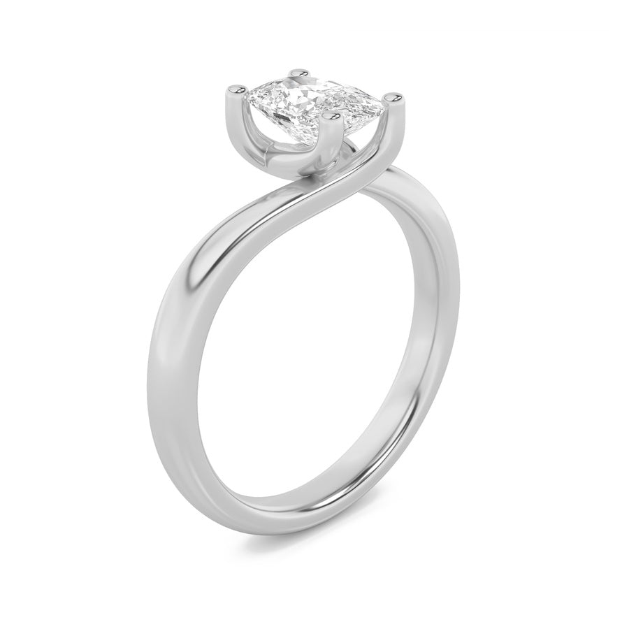 Cushion Shape Bypass Shank Engagement Ring lab grown diamond
