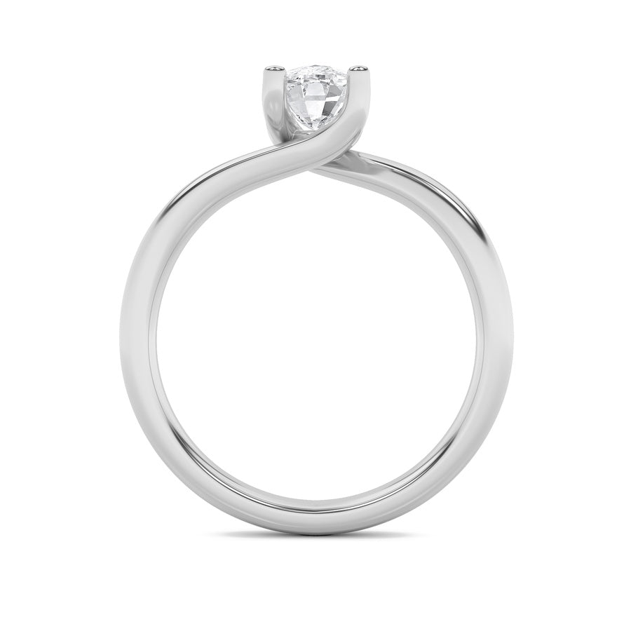 Cushion Shape Bypass Shank Engagement Ring lab grown diamond