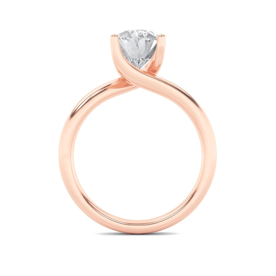 Oval Shape Bypass Shank Engagement Ring lab grown diamond