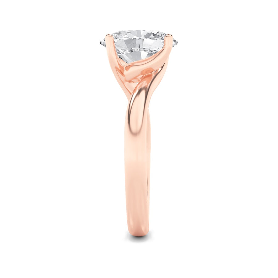 Oval Shape Bypass Shank Engagement Ring lab grown diamond