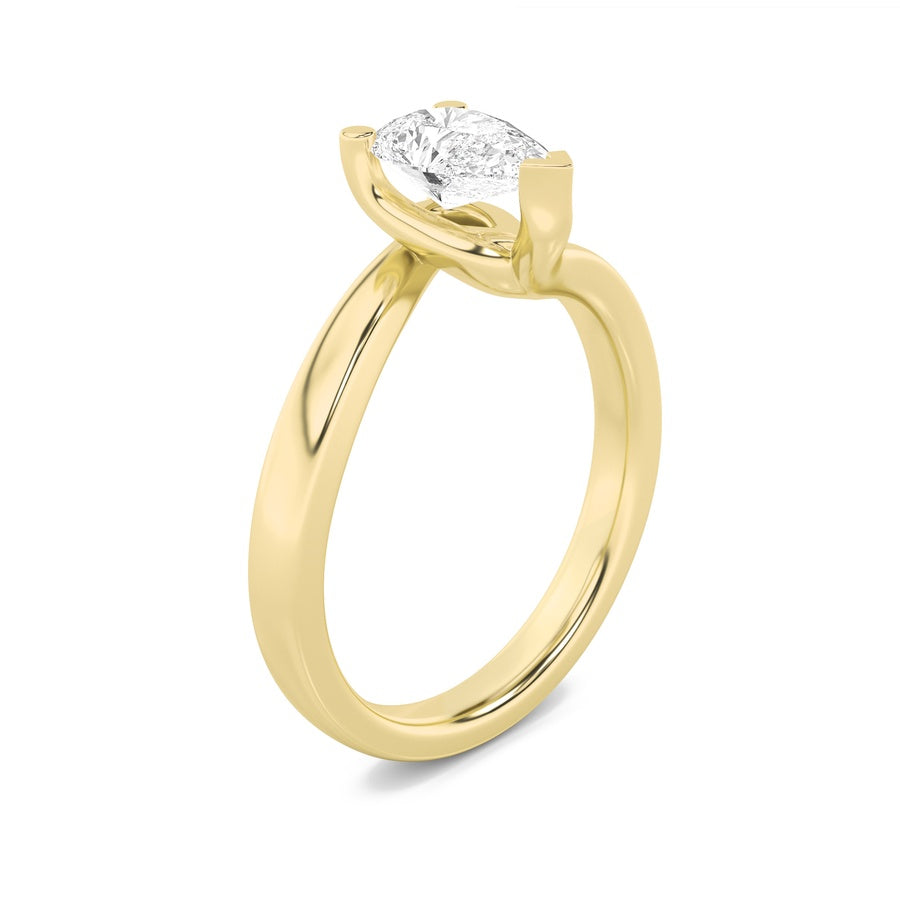 Pear Shape Bypass Shank Engagement Ring lab grown diamond