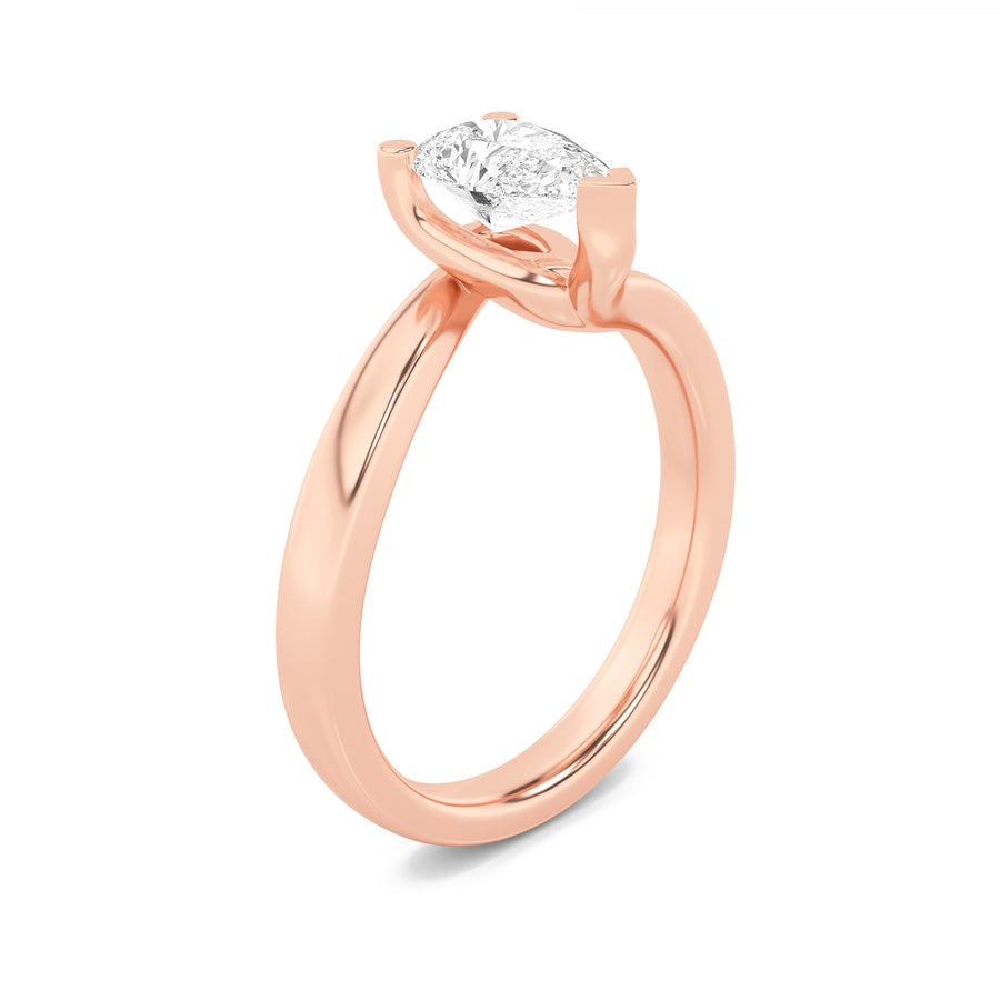 Pear Shape Bypass Shank Engagement Ring lab grown diamond