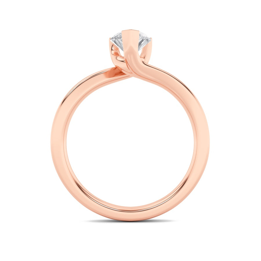 2Cttw Pear Shaped Lab Grown Diamond (F/VS) BypassShank Engagement Ring in 14K Gold