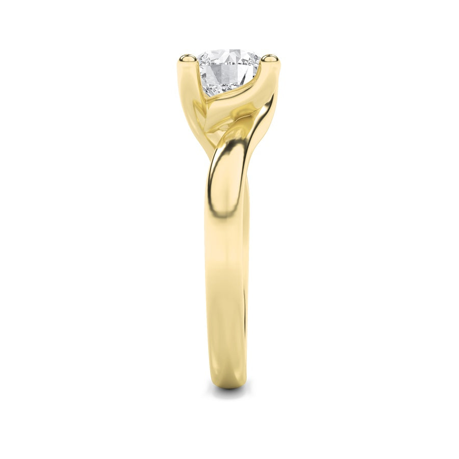 3Cttw Round Shaped Lab Grown Diamond (F/VS) BypassShank Engagement Ring in 14K Gold