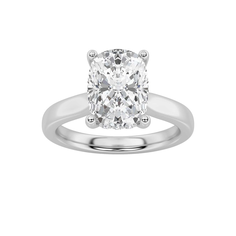2Cttw Elongated Cushion Shaped Lab Grown Diamond (F/VS) Classic Cathedral Shank Engagement Ring in 14K Gold