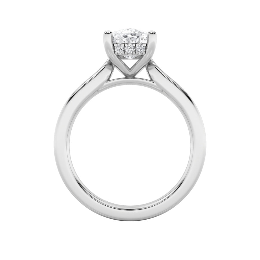 2Cttw Elongated Cushion Shaped Lab Grown Diamond (F/VS) Classic Cathedral Shank Engagement Ring in 14K Gold