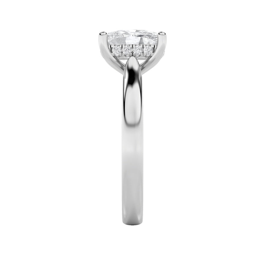 2Cttw Elongated Cushion Shaped Lab Grown Diamond (F/VS) Classic Cathedral Shank Engagement Ring in 14K Gold