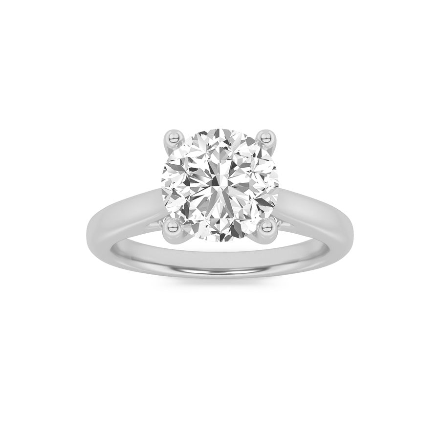 Round Shape Accented Enagement Ring lab grown diamond