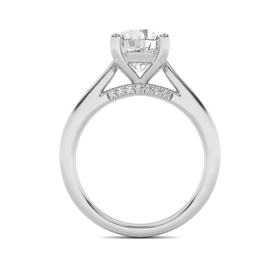 2Cttw Round Shaped Lab Grown Diamond (G/VS) Accented Enagement Ring in 14K Gold