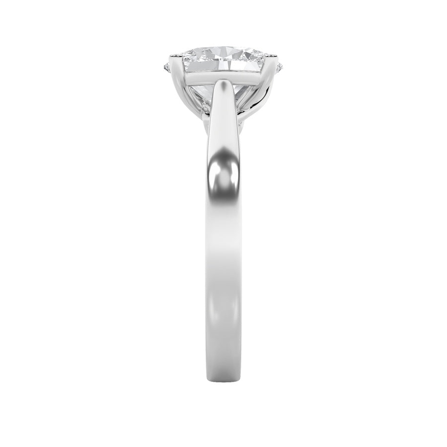 Oval Shape Twisted Basket Cathedral Shank Solitaire Ring lab grown diamond