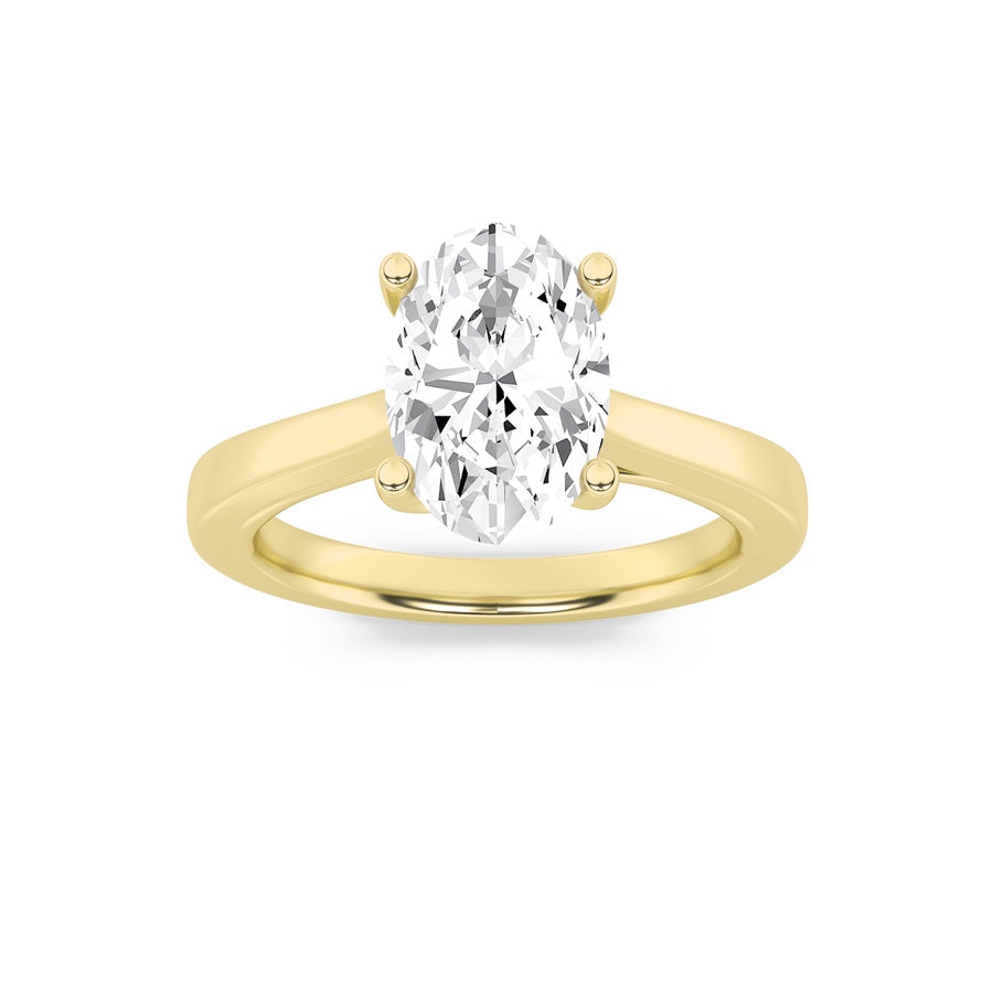 Oval Shape Twisted Basket Cathedral Shank Solitaire Ring lab grown diamond